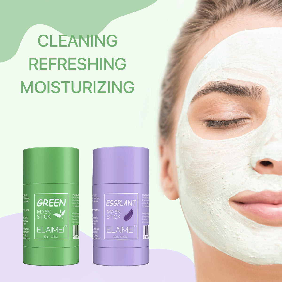 ELAIMEI Green Tea Solid Mask for Oil Control & Deep Clean