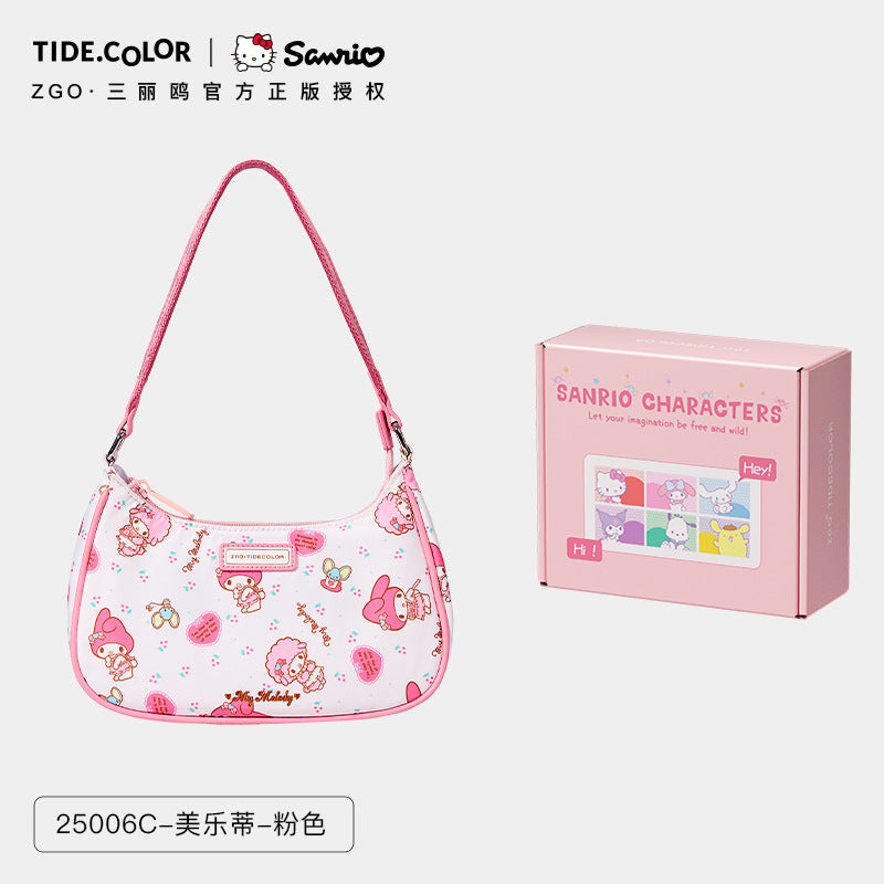 ZGO Kuromi Nylon Shoulder Bag for Girls and Students
