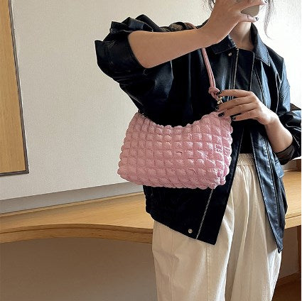 2023 Women's Soft Pleated Bubble Shoulder Bag