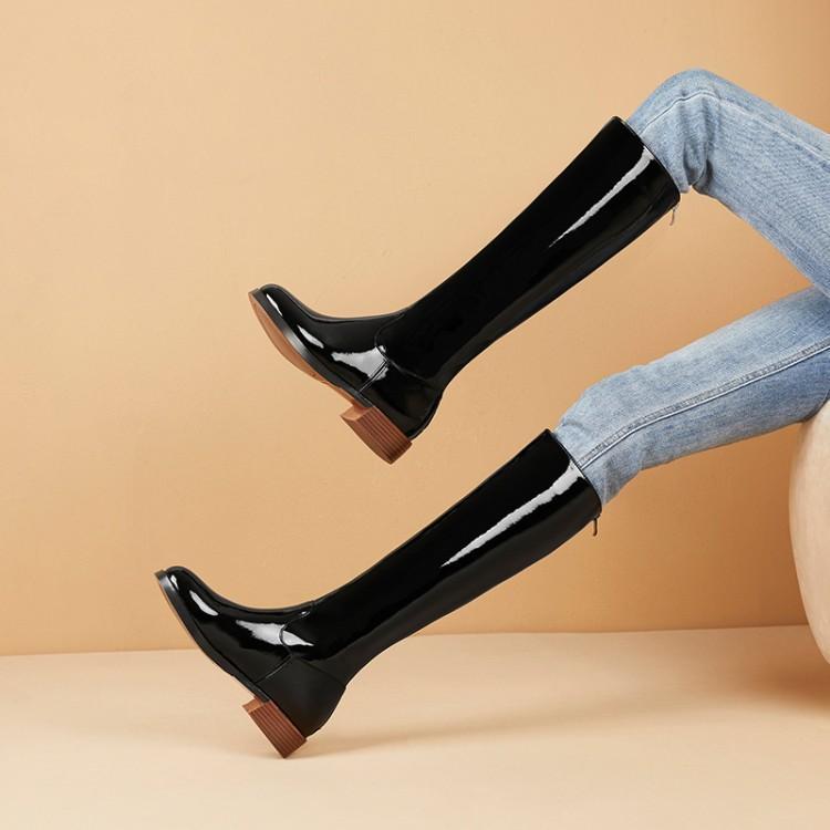 Peacock Blue Low Heel Women's Boots