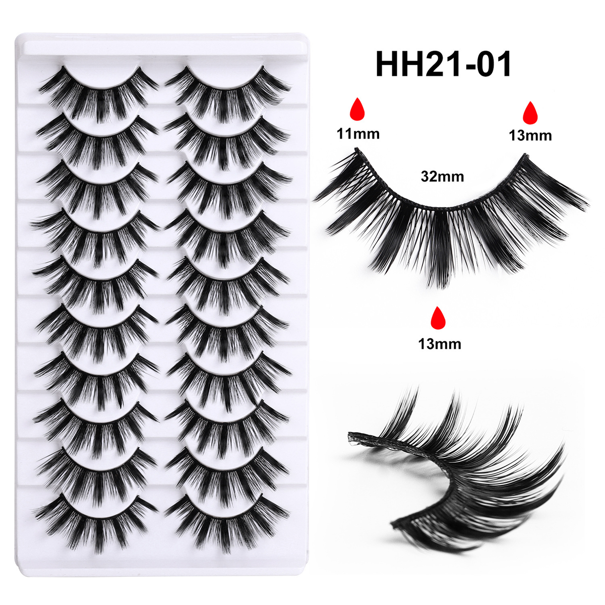 Elegant Faux Mink 3D Lashes - 10 Pack