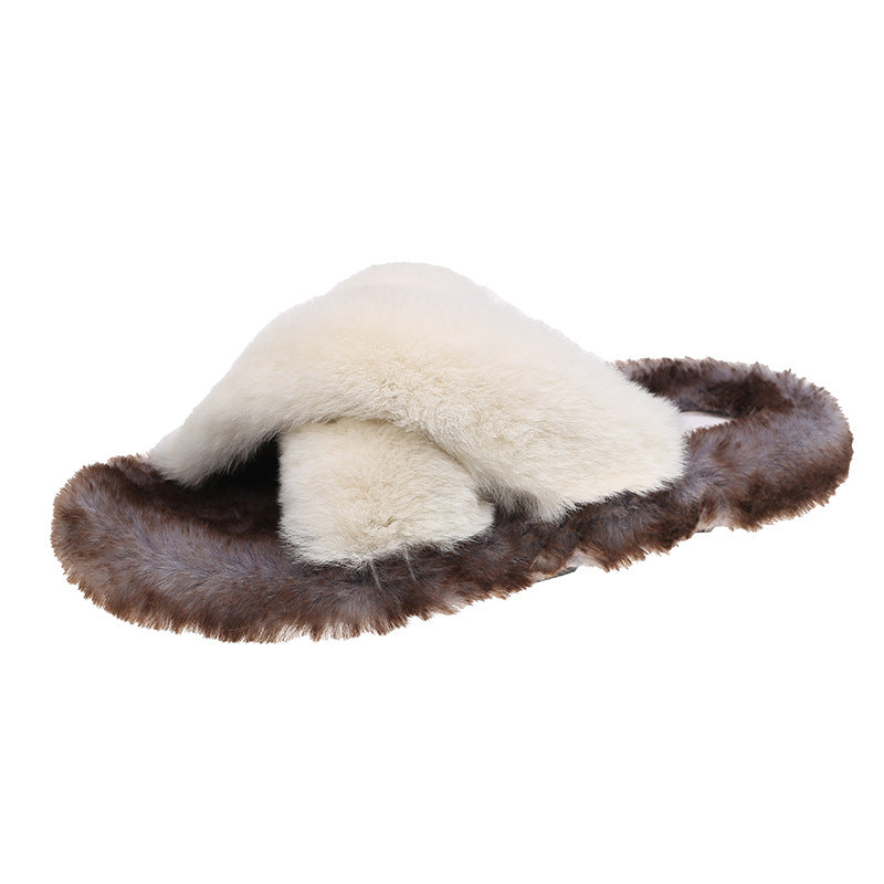Elegant Rabbit Hair Slippers