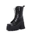 Patent Leather Square Toe Lace-up Shoes - Euro/American Style