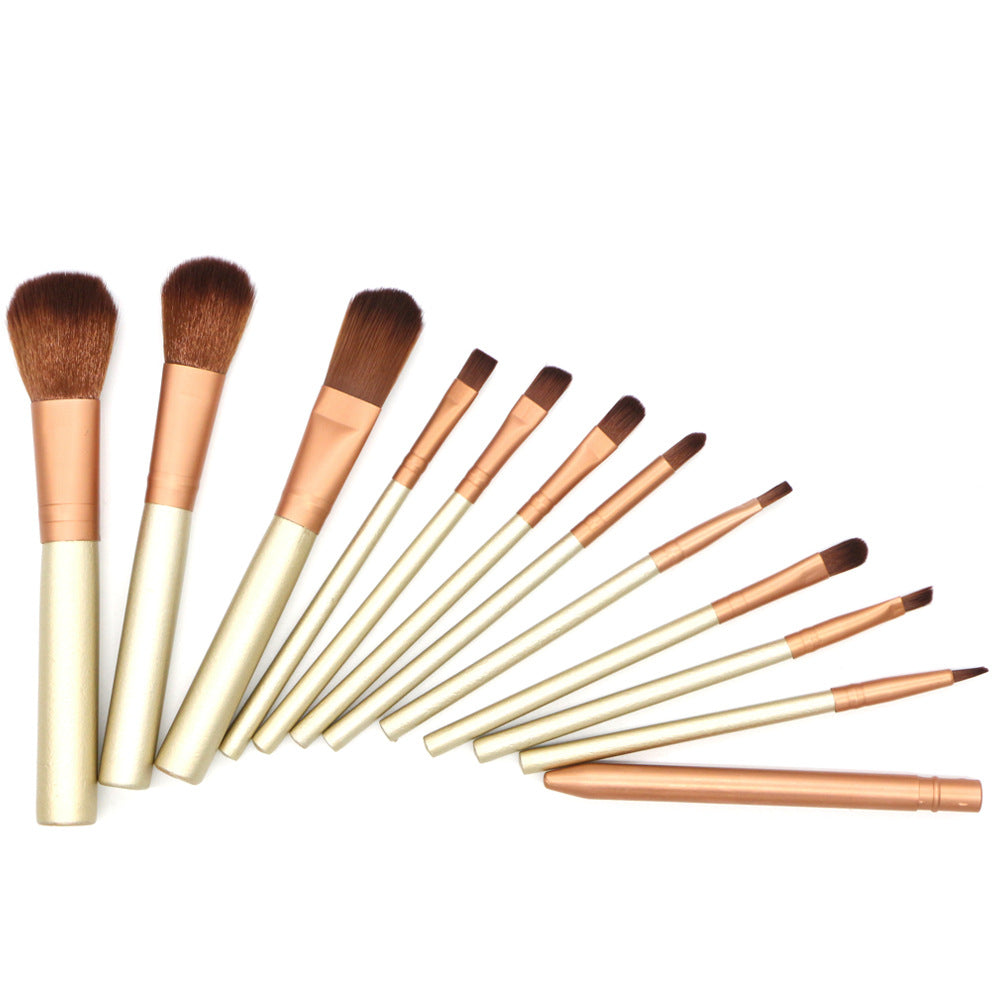 Golden Elegance 12-Piece Makeup Brush Set