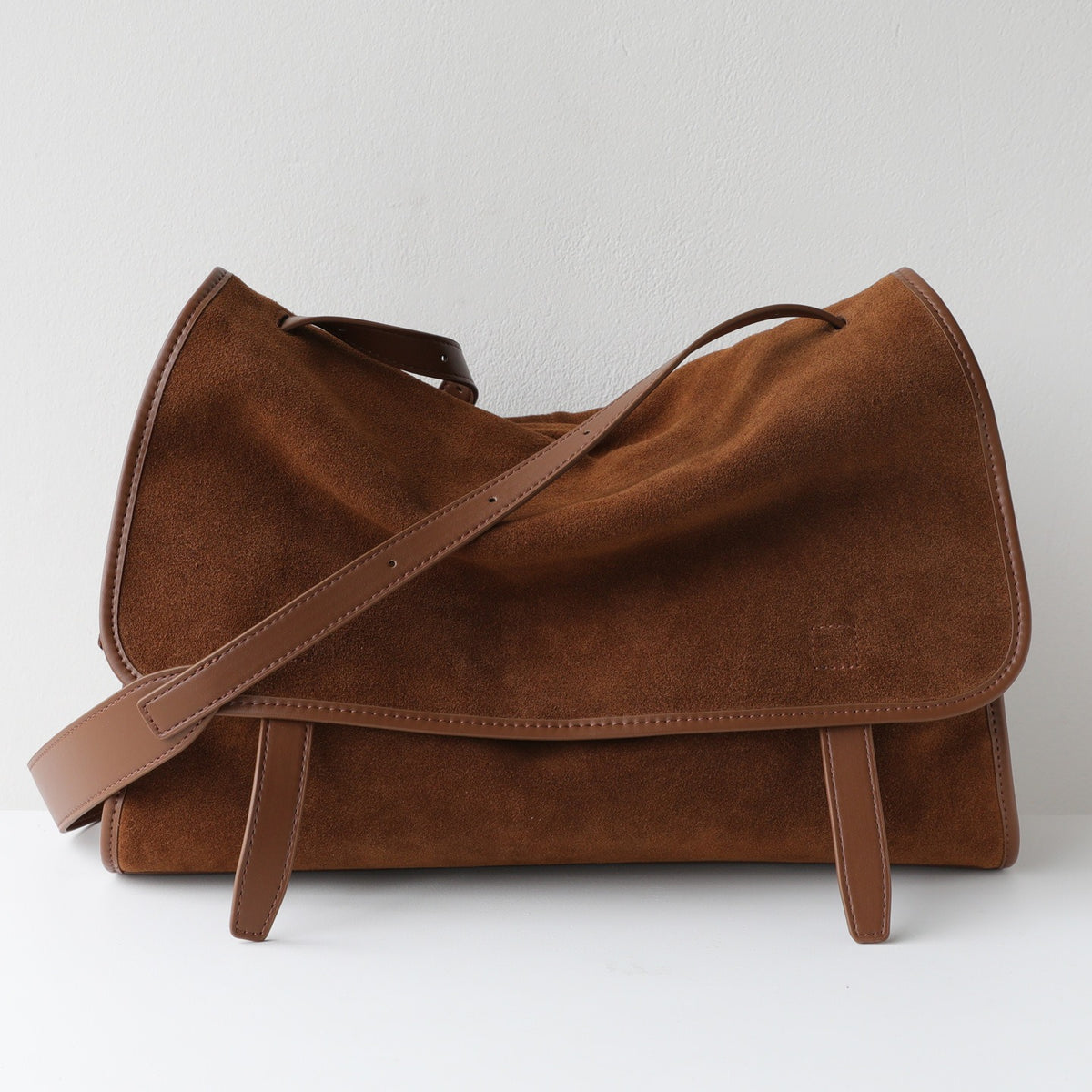 Matte Leather Large Messenger Bag