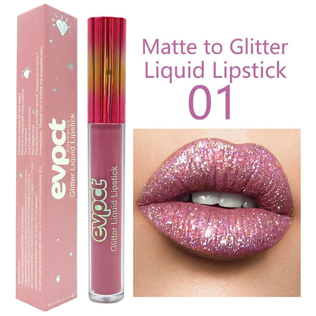 Elegant 15-Shade Glitter Lipstick Ensemble