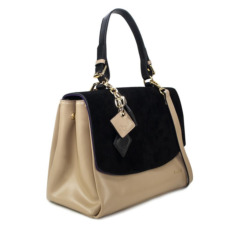 Simonetta Dual-Tone Leather Handbag