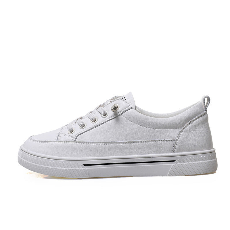 2024 New Women's Genuine Leather White Sneakers
