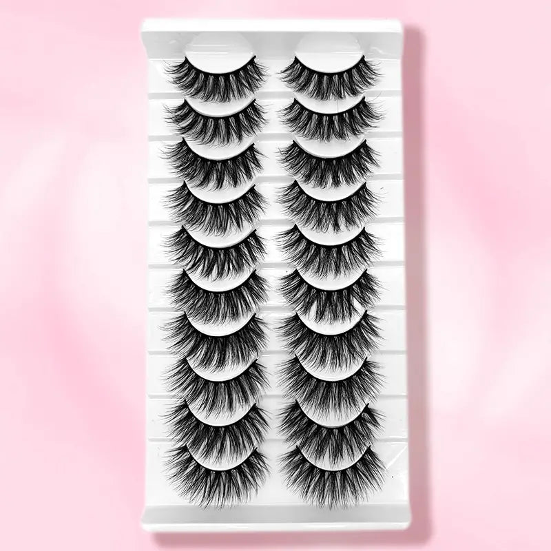 Elegant Faux Mink 3D Lashes - 10 Pack