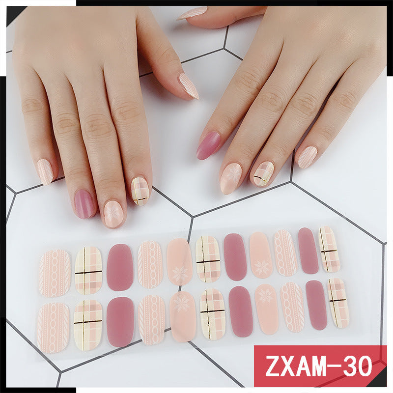 Elegant Korean Nail Art Stickers - 22 Piece Set