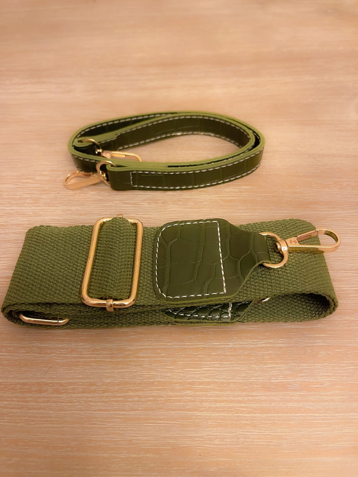 Olive Croc Blake Shoulder Satchel