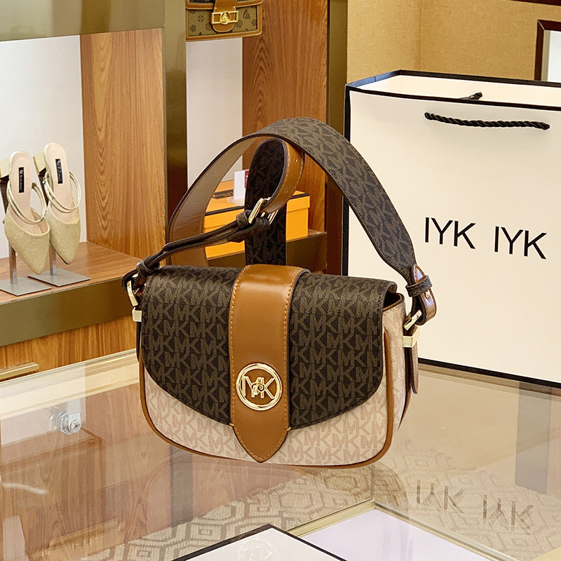 2023 New Women's Leather Saddle Bag from Hong Kong