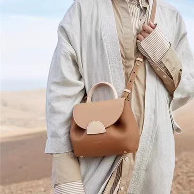 Polene Three-Color Small Pig Bag with Shoulder Strap