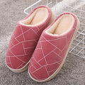 Geometric Plush Winter Slippers
