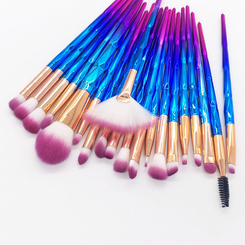 Elegant Diamond 20-Piece Makeup Brush Collection