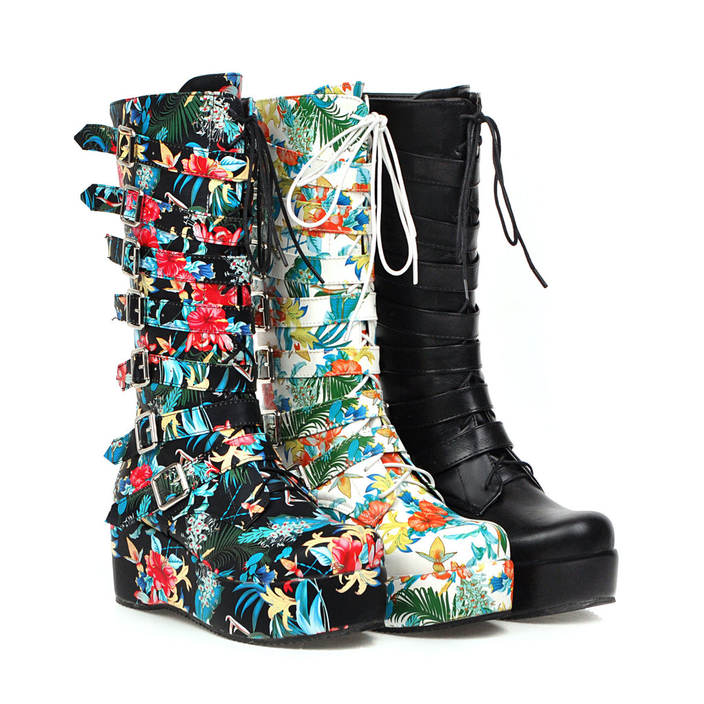 Elegant Mid-Calf Wedge Boots