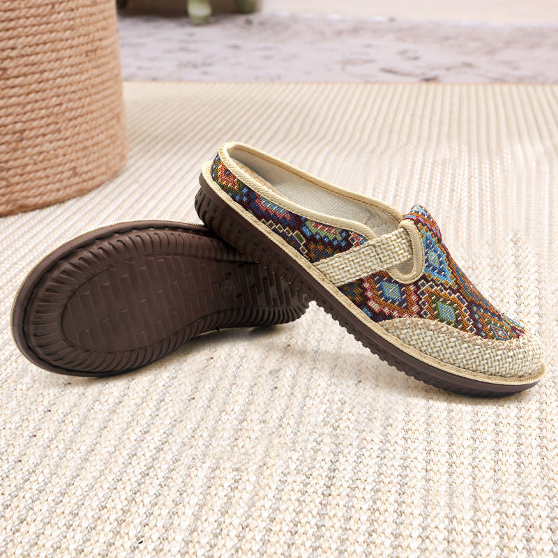 Beijing Embroidered Comfort Slides