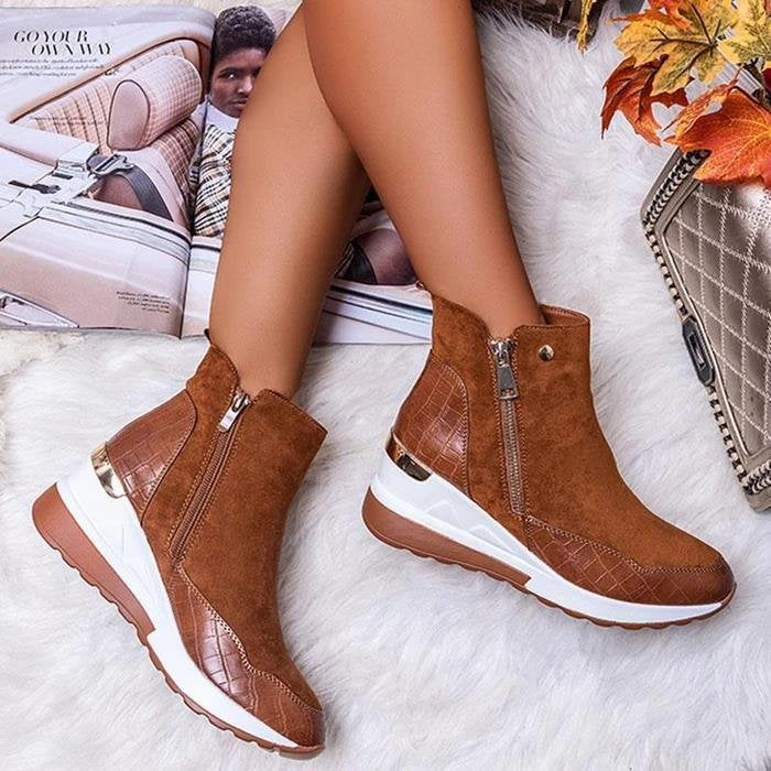 Elegant Mid-Heel Zipper Boots