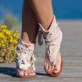 Large Fringe Strap Women's Flat Shoes and Sandals