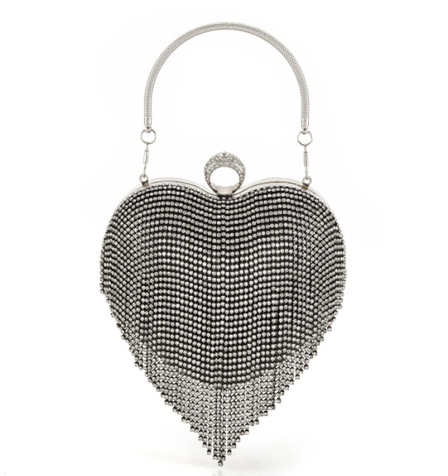 Elegant Crystal Tassel Clutch