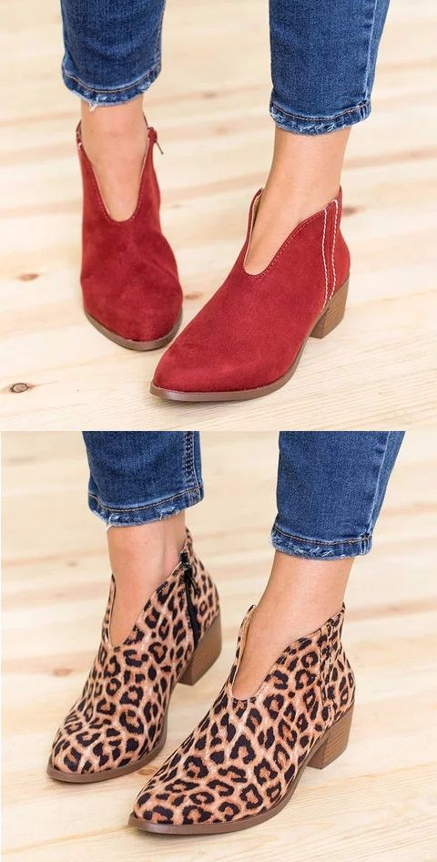 Elegant Leopard Ankle Boots