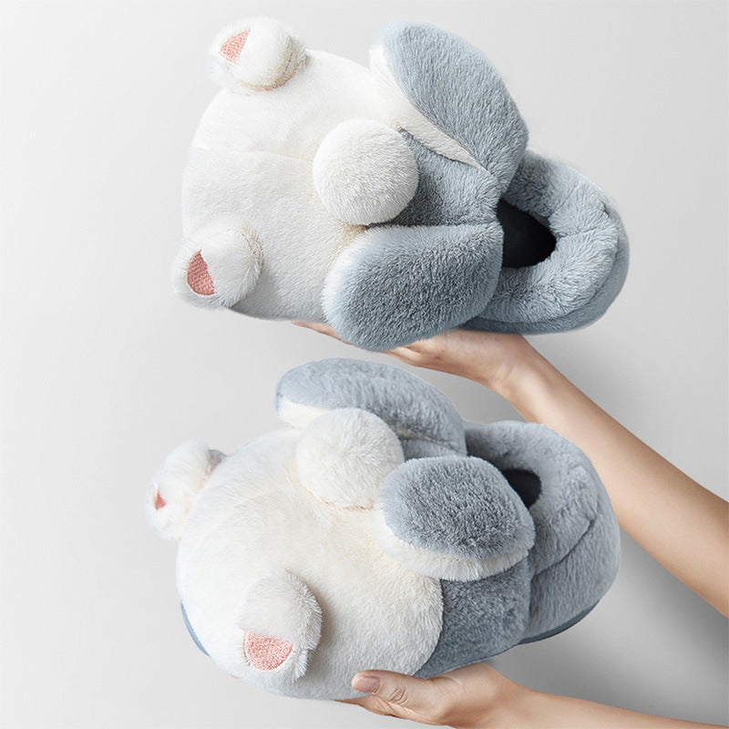 Cute Women's Cotton Slippers with Wrapped Heels for Winter