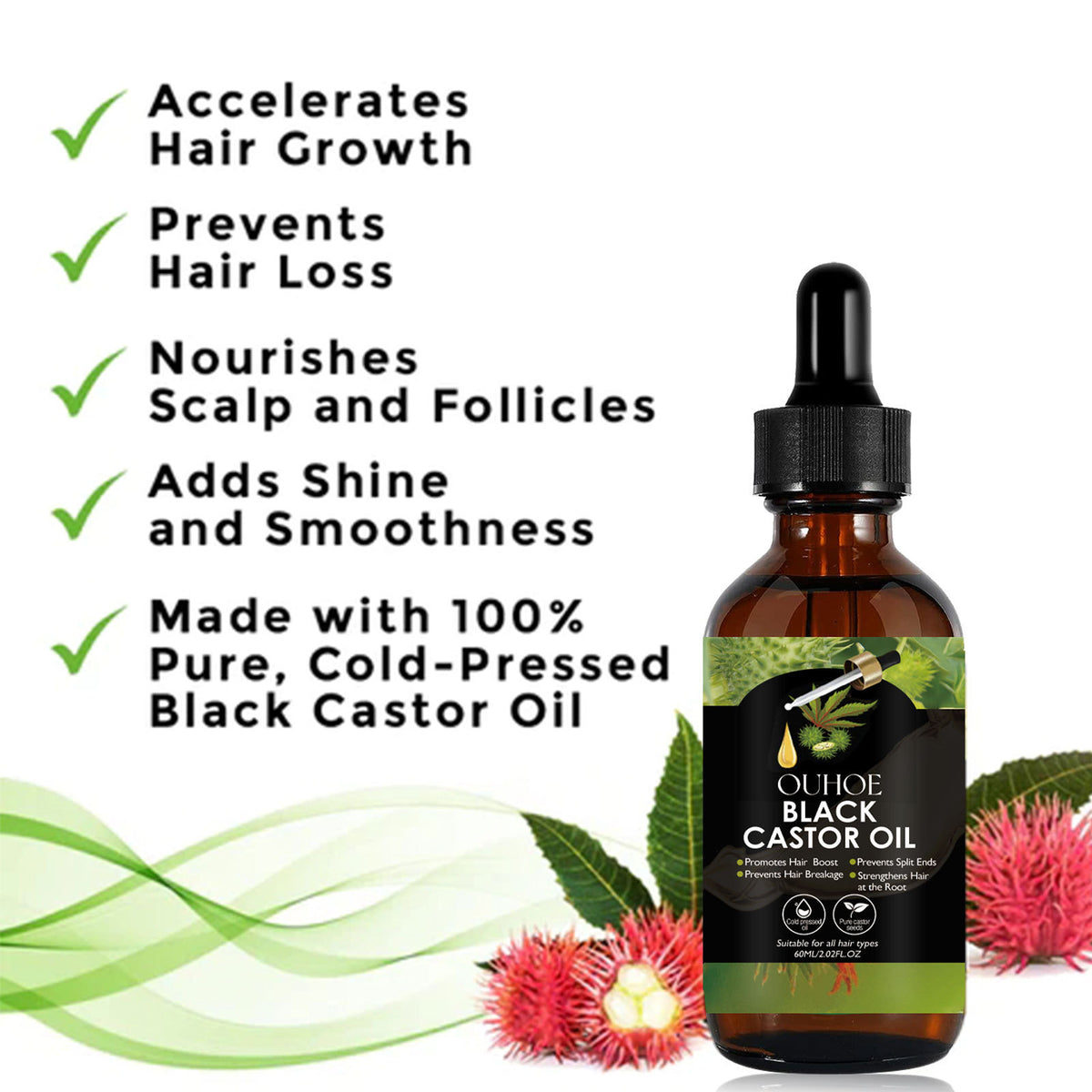 OUHOE Luxe Castor Oil Hair Elixir