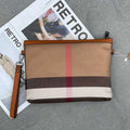 Elegant Striped Leather Clutch
