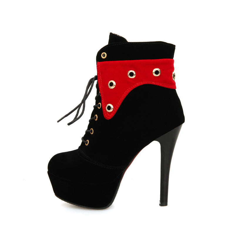 Chic Waterproof High-Heel Ankle Boots