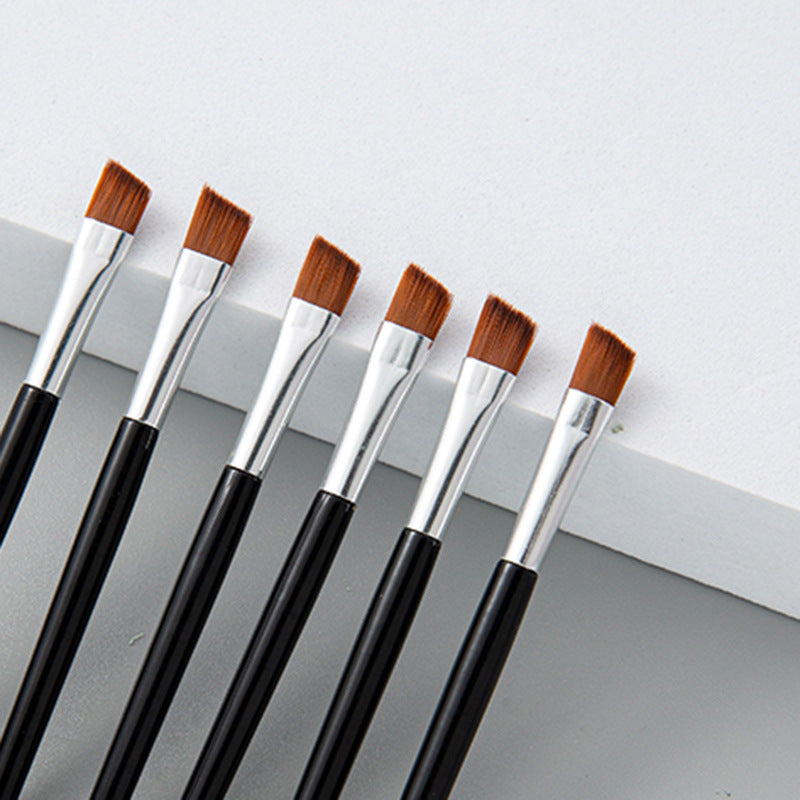 Mini Eyebrow Brush and Eyeliner Brush with Black Handle