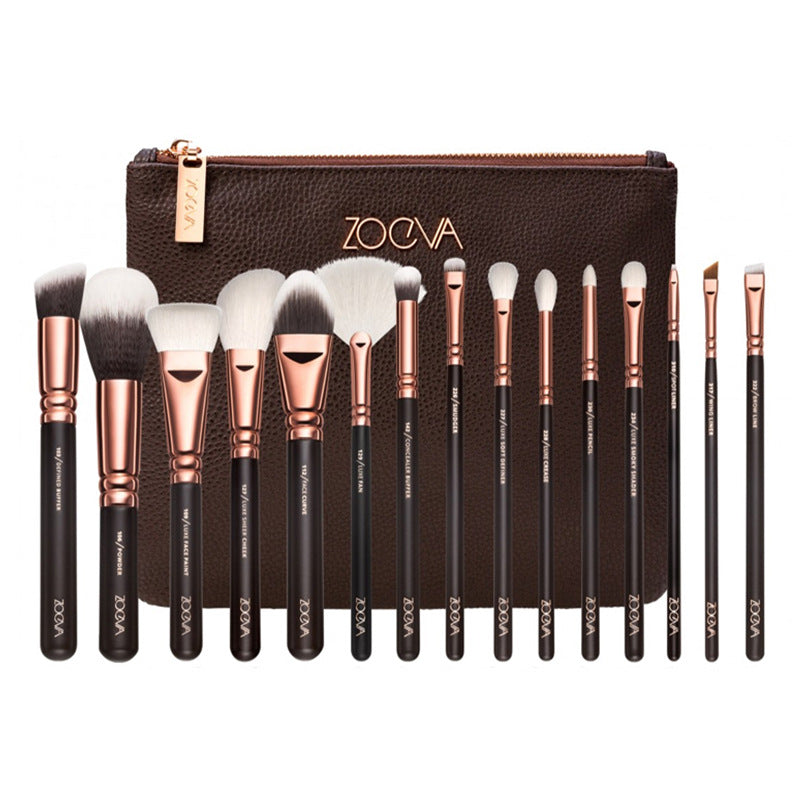 15-Piece Pink Rose Gold Makeup Brush Set