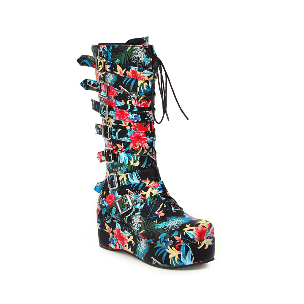 Elegant Mid-Calf Wedge Boots