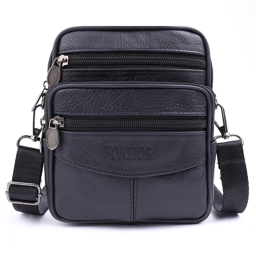 Genuine Leather Men's Crossbody Phone Bag and Waist Bag