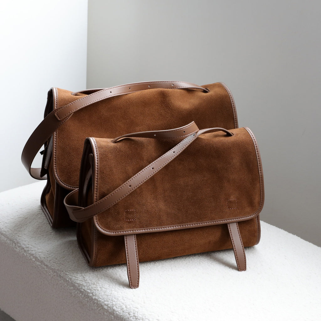 Matte Leather Large Messenger Bag