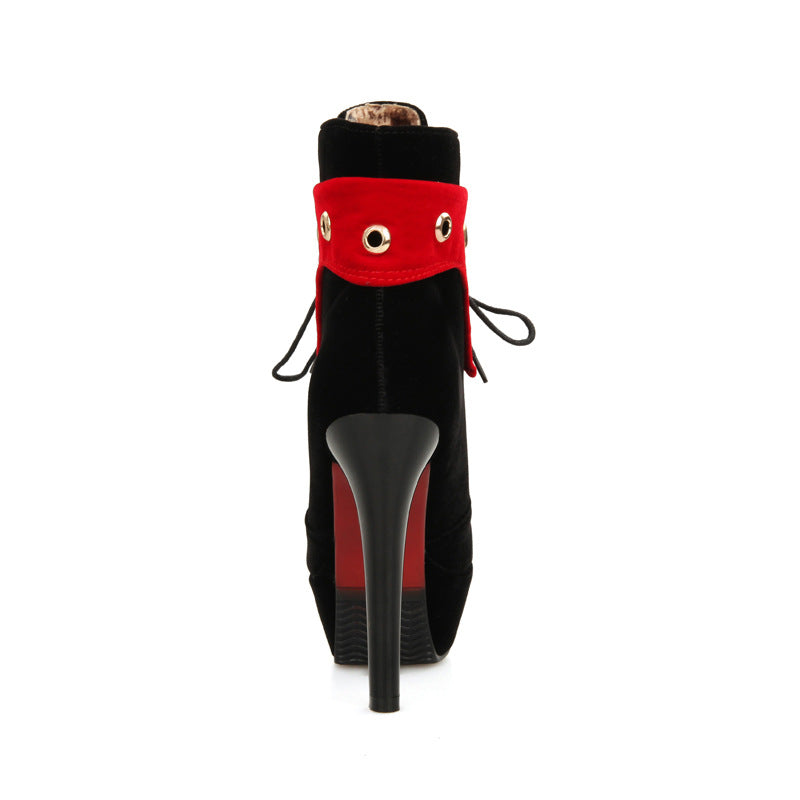 Chic Waterproof High-Heel Ankle Boots