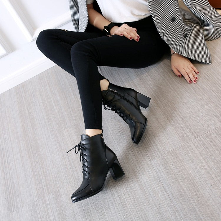Elegant Pointed Toe Heel Booties