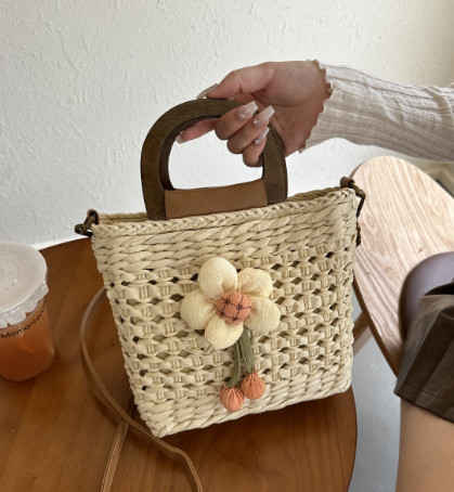 2022 Fashion Woven Paper Rope Handbag - Casual Shoulder Bag