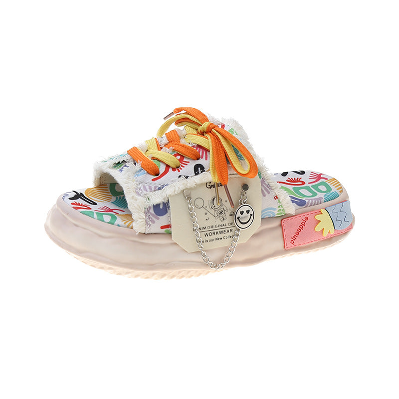 Coastal Doodle Platform Sandals