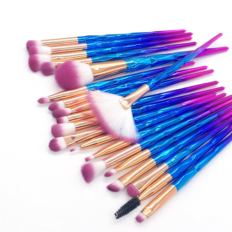Elegant Diamond 20-Piece Makeup Brush Collection