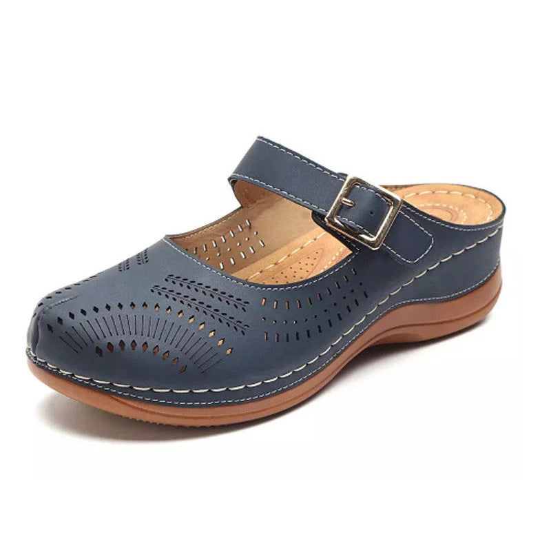 Elegant Closed-Toe Wedge Sandals