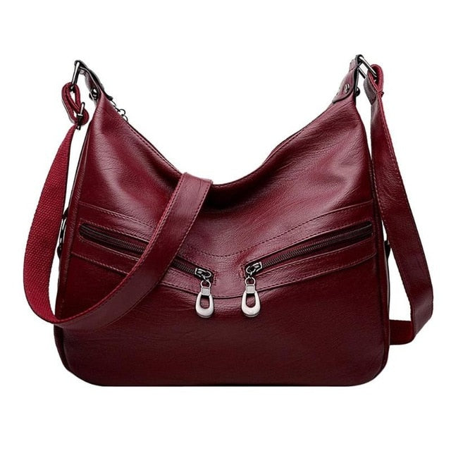 Women Hobos Handbag Brand Fashion Zipper PU Leather Shoulder Bag Elegant Ladies Messenger Bag Female Totes Shopping Bags