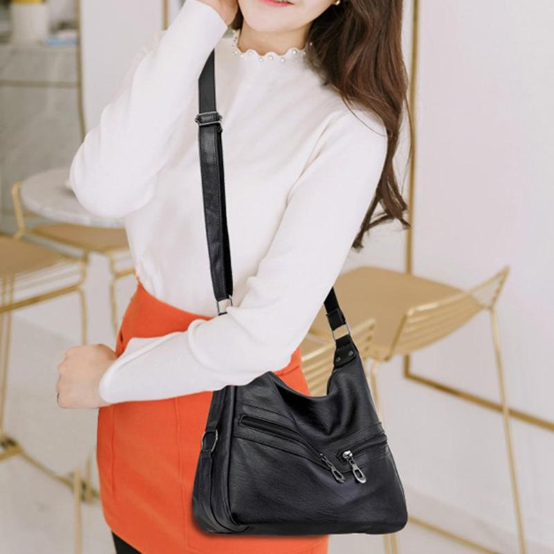 Women Hobos Handbag Brand Fashion Zipper PU Leather Shoulder Bag Elegant Ladies Messenger Bag Female Totes Shopping Bags
