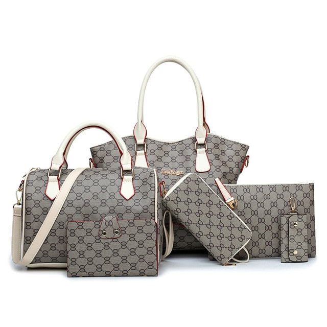 Women's Handbag Ladies Fashion Should Bags Large Capacity PU leather Messenger Bag A Whole Set