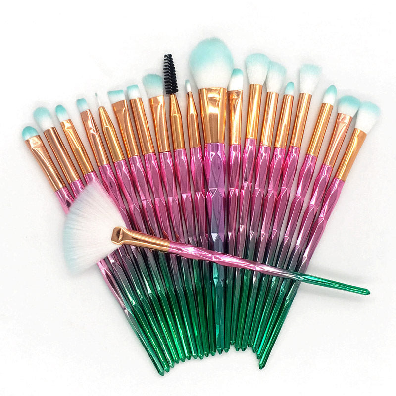 Elegant Diamond 20-Piece Makeup Brush Collection