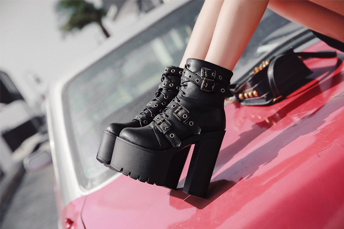 Elegant Studded High Heel Boots