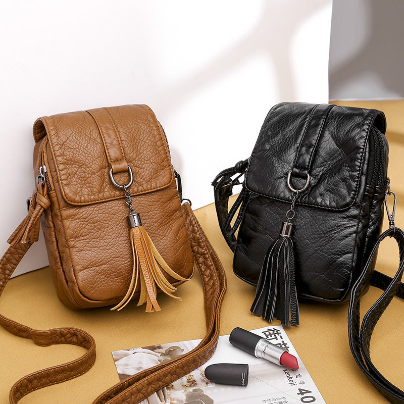 Vintage Style Women's Soft Leather Crossbody Bag