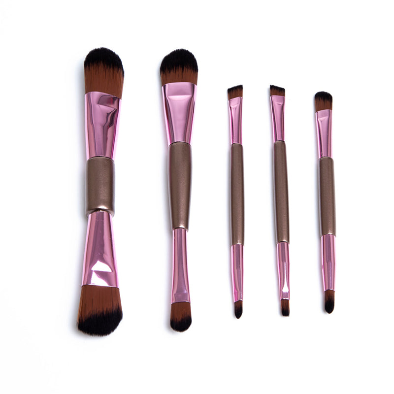 Rose Gold Elegance 5-Piece Makeup Brush Set