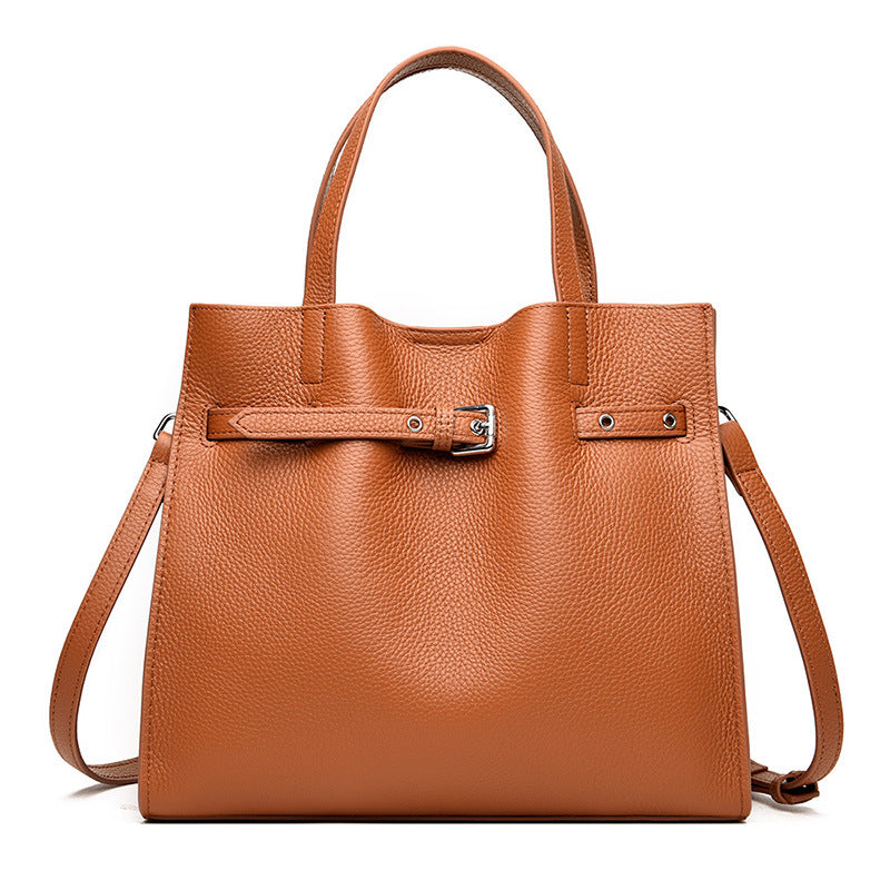 Leather Women's Tote Bag - Fashionable Large Capacity