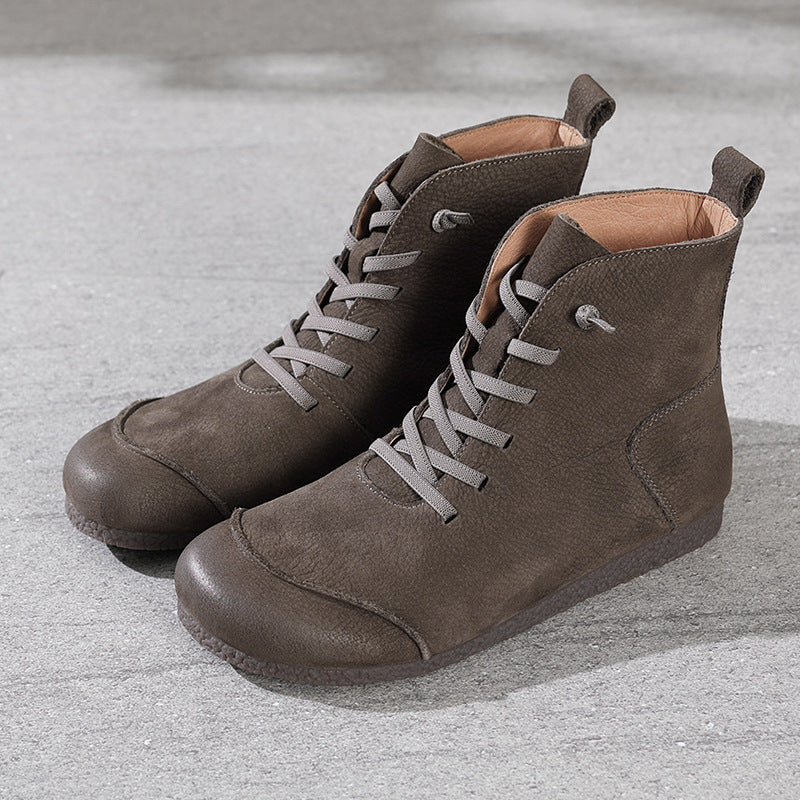 Elegant Retro Leather Boots for Women