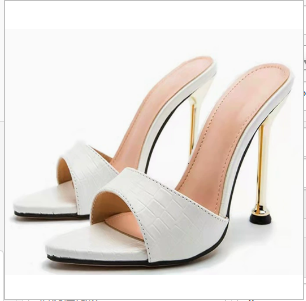 Elegant Korean High-Heeled Slippers
